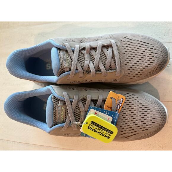 Skechers Slip-ins: GO WALK Now - Khloe Taupe / Blue Womens Size 8.5 NWT - Picture 2 of 7